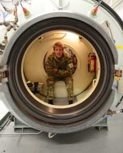 Royal Naval Reservist Diver in a Transfer Under Pressure Module